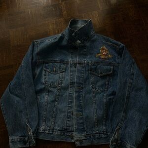 Men's Denim Jacket with Embroidered Logo